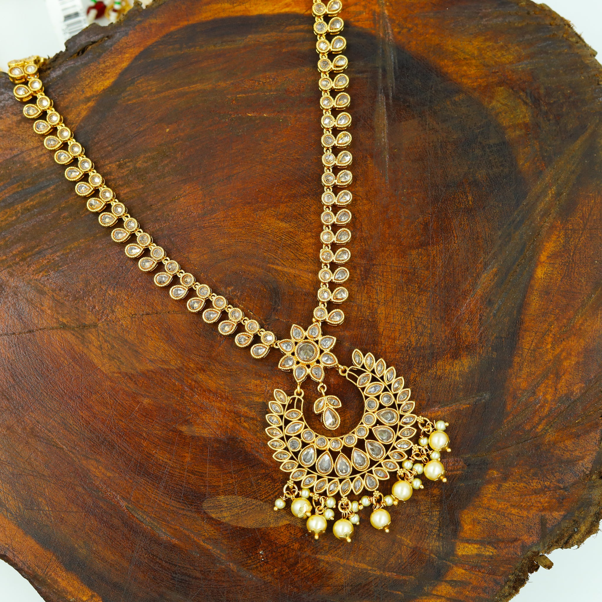 Long Neck Gold Look Necklace Set 7136-33