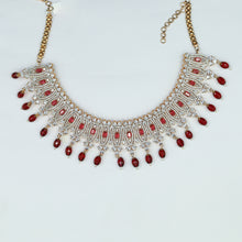 Bridal zircon Choker Set with American diamond and Ruby Stones 10836-6586