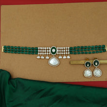 Sabyasachi Inspired Moissanite Choker Kundan Necklace Set 16641-87