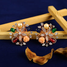 Stylish Multi Color Zircon/AD Tops Earring 17756-4938