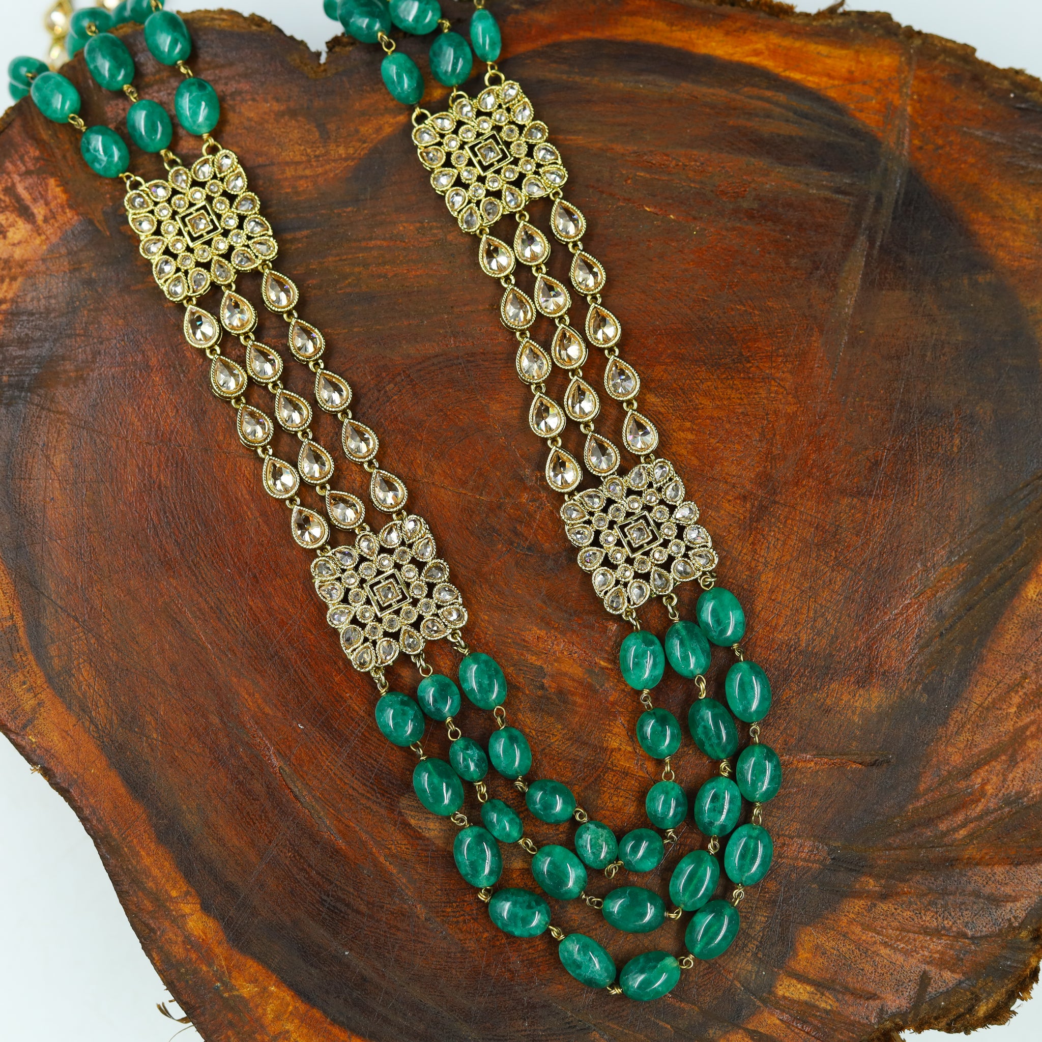 Green Antique Necklace Set 12442-8884
