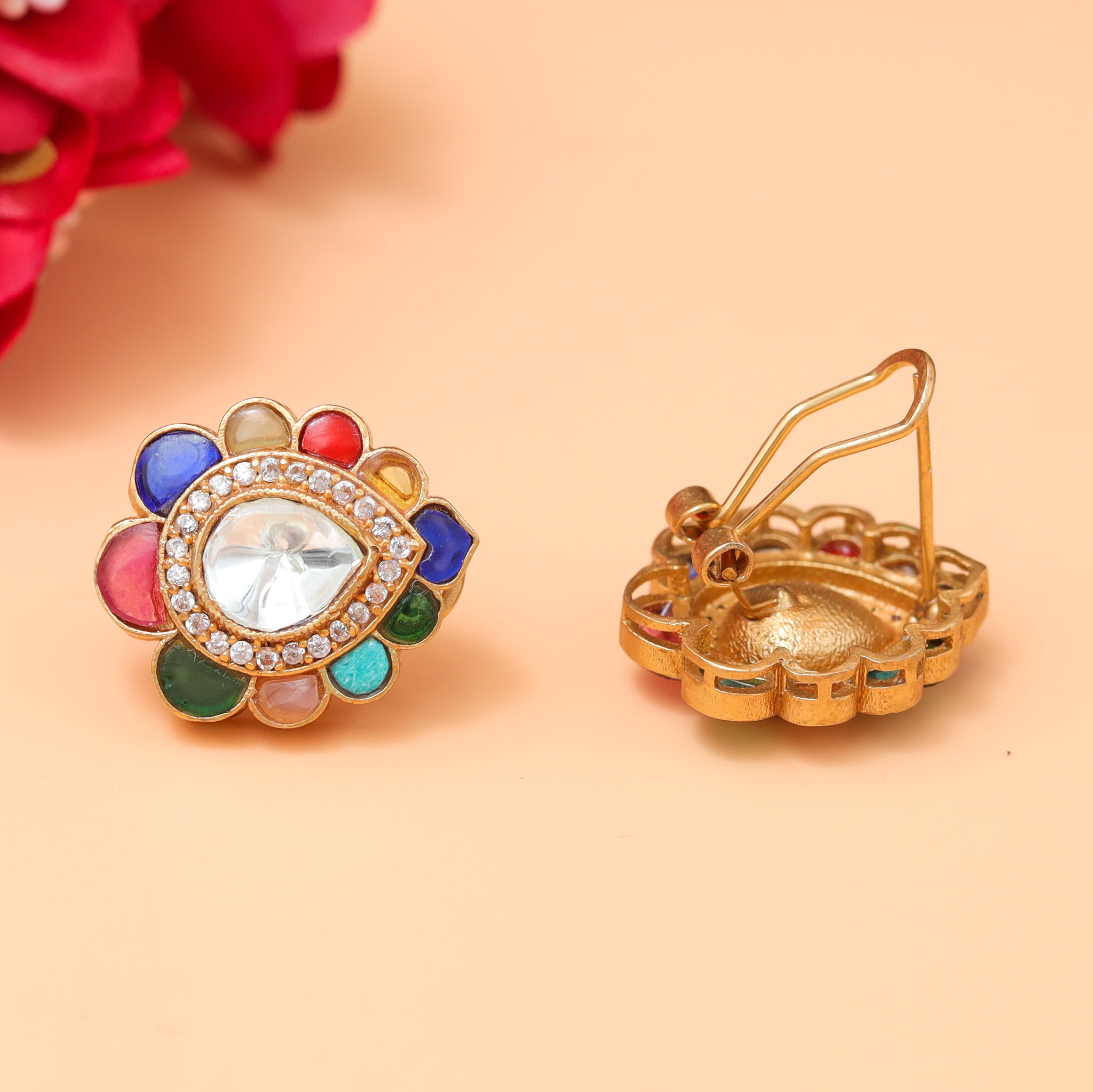 Tops/Studs Kundan Earring 10918-42