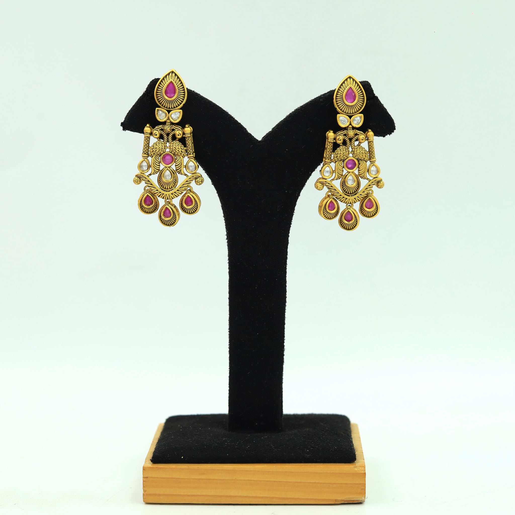 Ruby Gold Look Earring 16528-3675