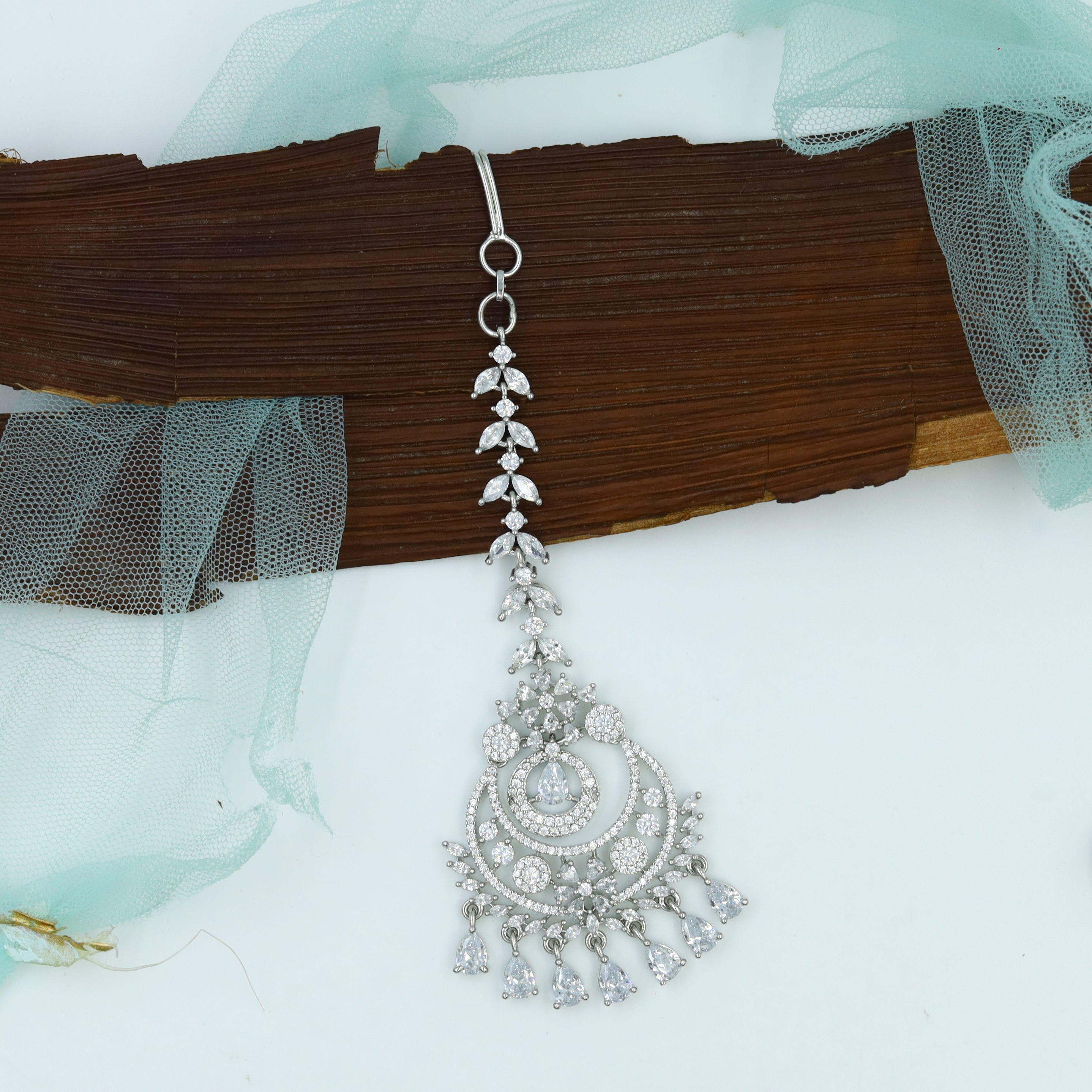 Buy Silver Polish Maang Tikka 6834-69 Online 7130080870453