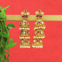 Ruby Gold Look Earrings 5077-9142