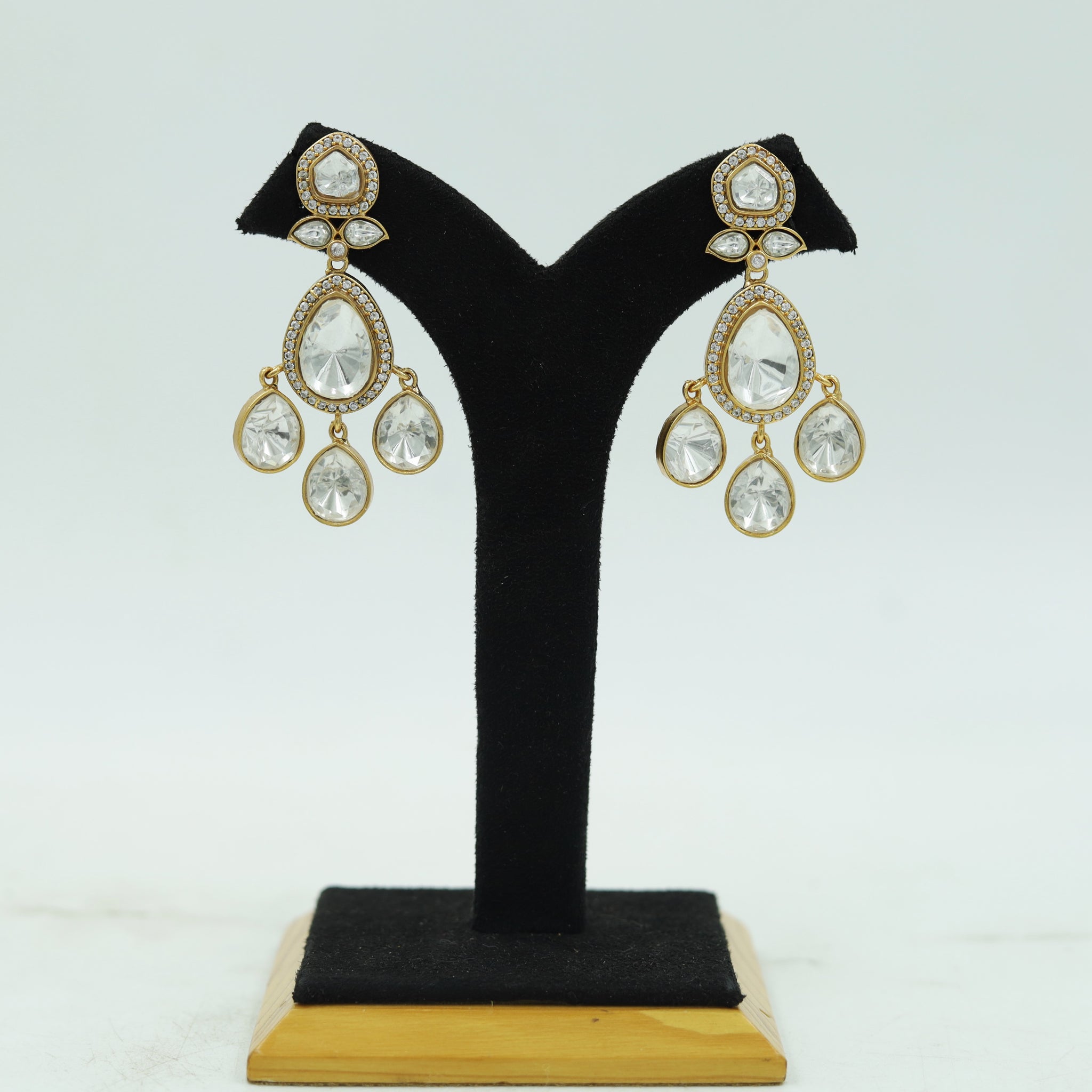 Sabyasachi Inspired Moissanite Round Neck Kundan Necklace Set 16816-87