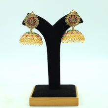 Ruby Green Gold Polish Jhumki 1810-5875