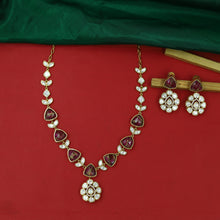 Sabyasachi Inspired Moissanite Round Neck Kundan Necklace Set 16811-87