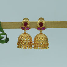 Ruby Color Gold Look Light Jhumki 7538-1050