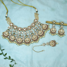Round Neck Bridal Kundan Necklace Set 19716-34