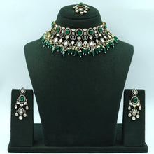 Choker Antique Gold Plated Necklace Set 16721-28