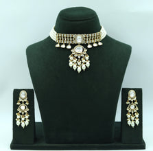 Sabyasachi Inspired Moissanite Round Neck Kundan Necklace Set 16814-87