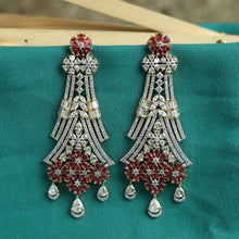 Ruby Zircon/AD Long Earring 10881-6680