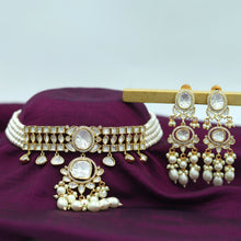Sabyasachi Inspired Moissanite Round Neck Kundan Necklace Set 16814-87