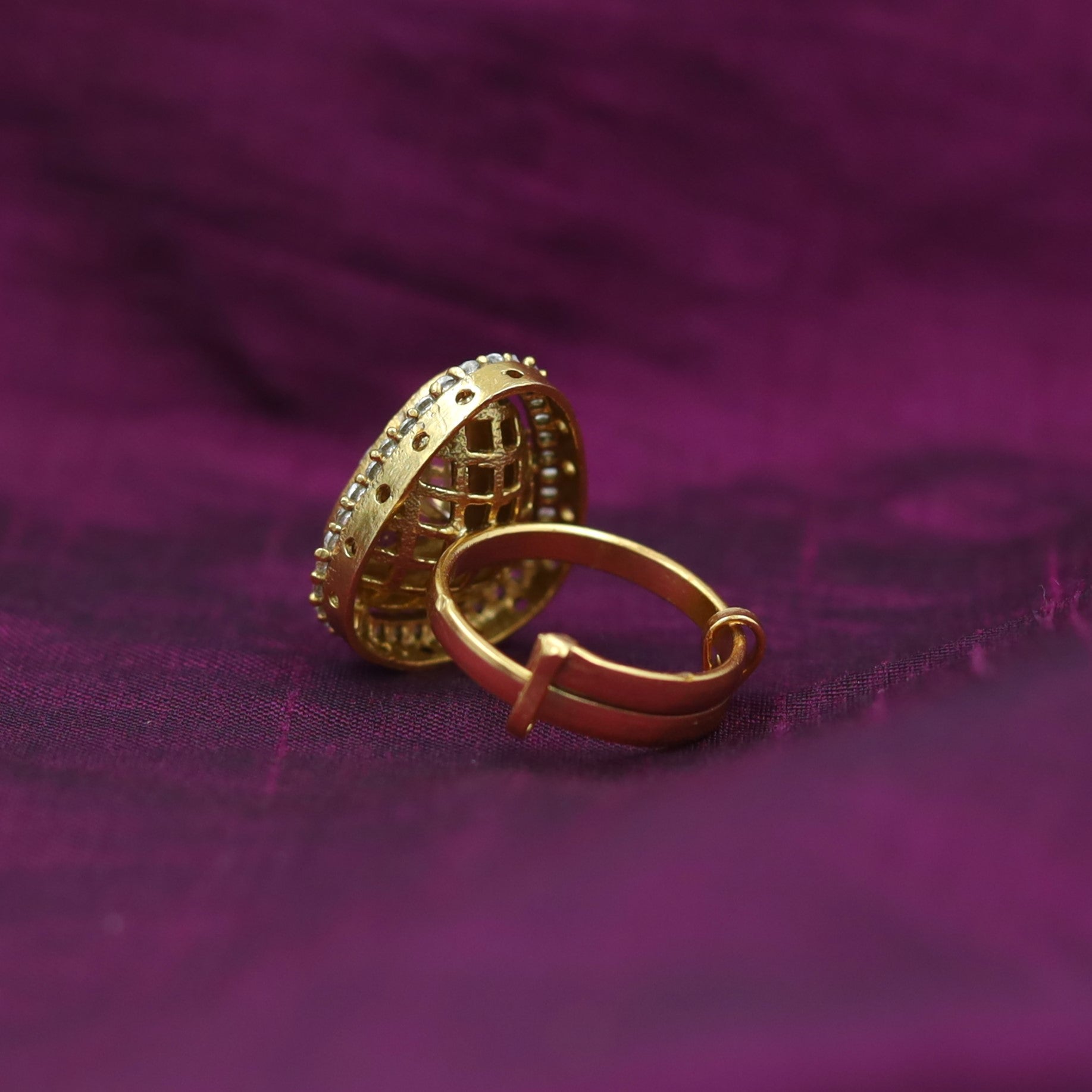 Sabyasachi Inspired Moissanite Kundan Ring 16827-87