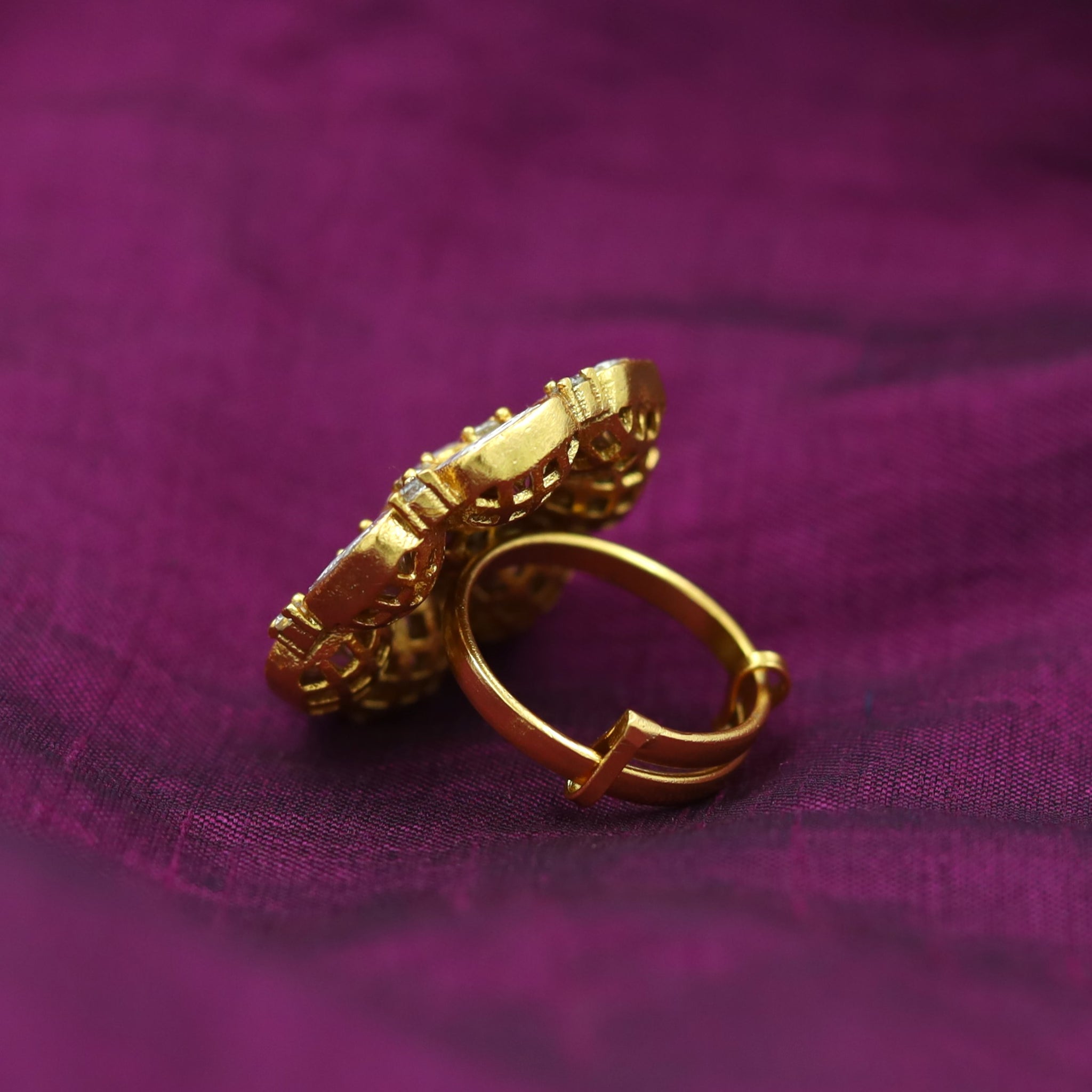 Sabyasachi Inspired Moissanite Kundan Ring 16833-87