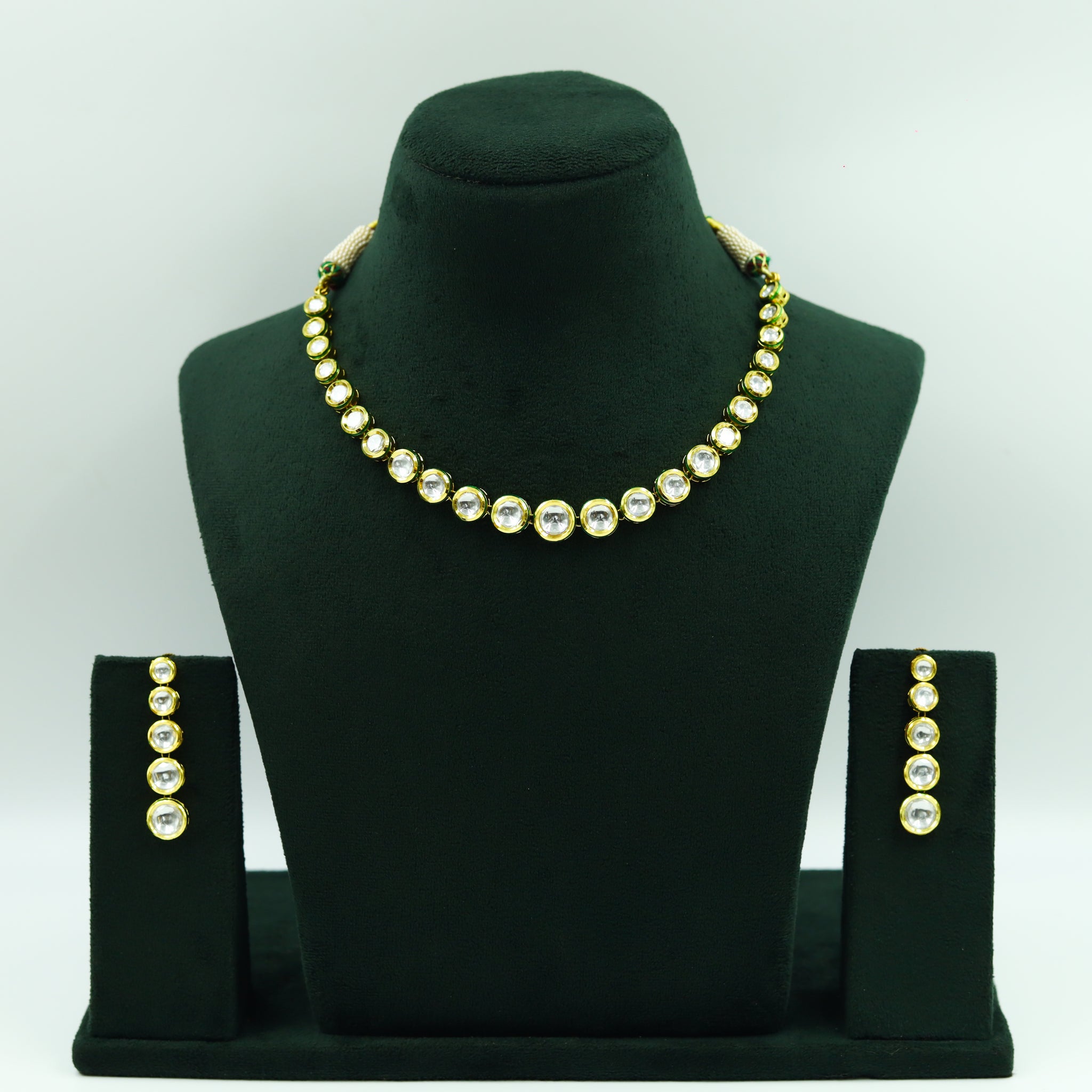 White Kundan Necklace Set 7969-1751