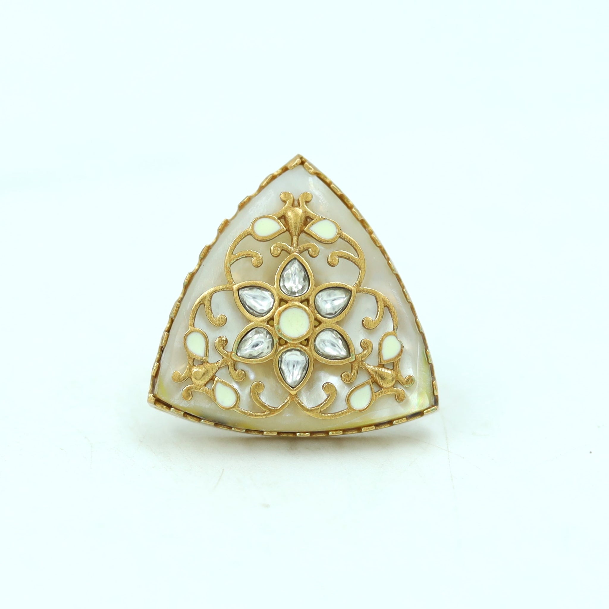 Sabyasachi Inspired Moissanite Kundan Ring 16830-87
