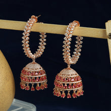 Rose Gold Plated Zircon/AD Bali Jhumki 18412-5594