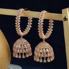 Rose Gold Plated Zircon/AD Bali Jhumki 18412-5594