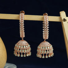 Rose Gold Plated Zircon/AD Bali Jhumki 18412-5594