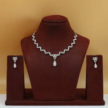 Silver Plated Light Zircon/AD Necklace Set 2418-6483