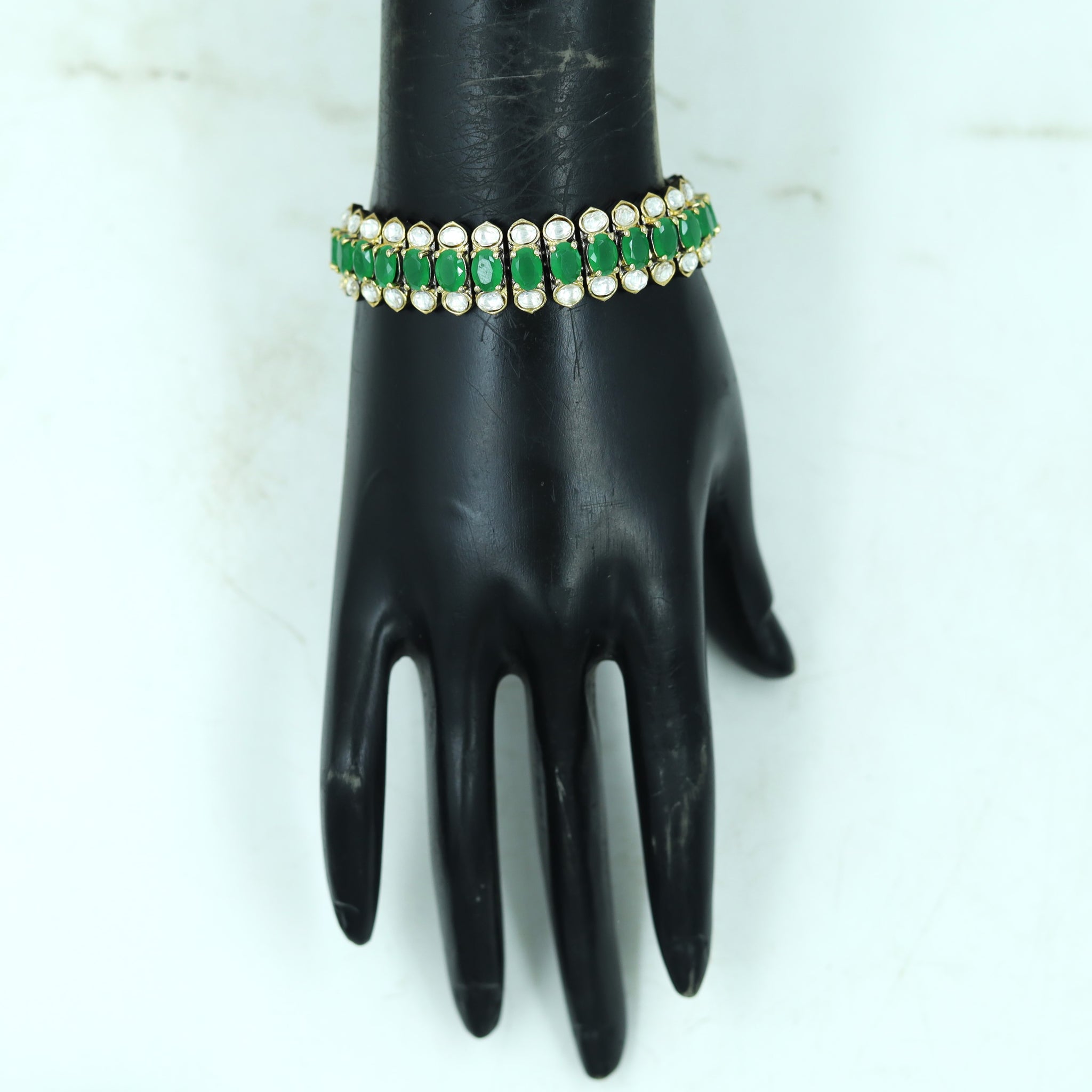 Sabyasachi Inspired Moissanite Kundan Bracelet 16841-87