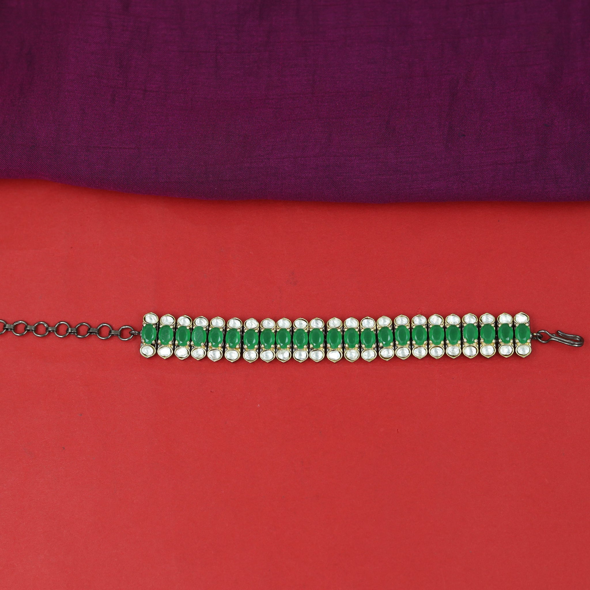 Sabyasachi Inspired Moissanite Kundan Bracelet 16841-87
