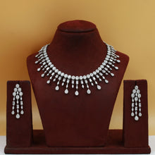 Round Neck Zircon/AD Necklace Set 19351-69