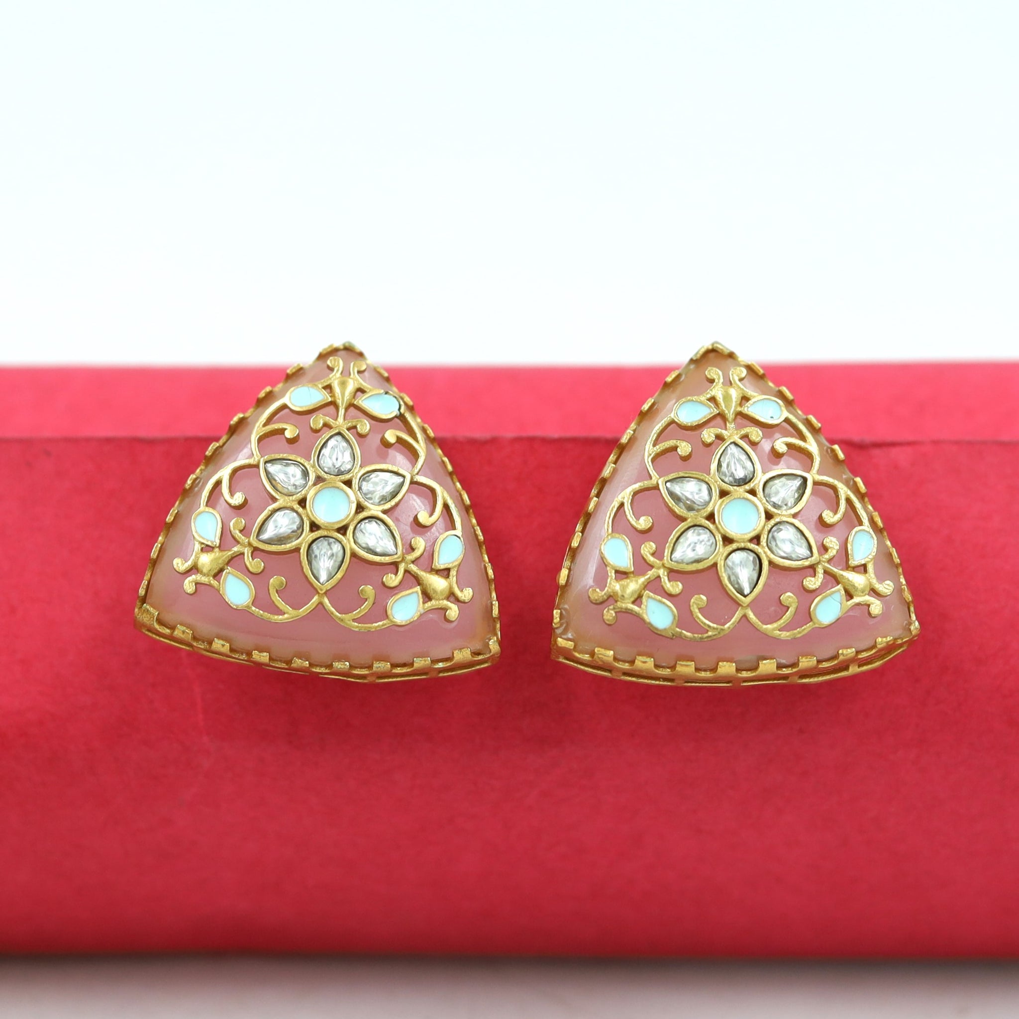 Sabyasachi Inspired Moissanite Tops/Studs Kundan Earring 16822-87