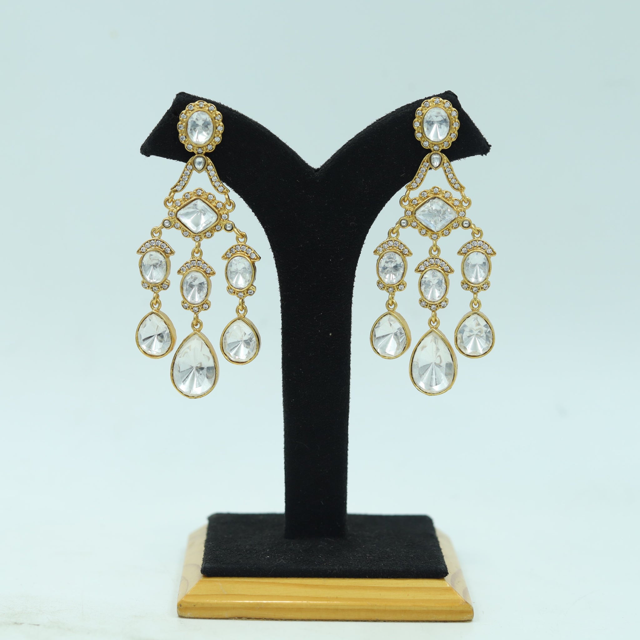 Sabyasachi Inspired Moissanite Danglers Kundan Earring 16825-87