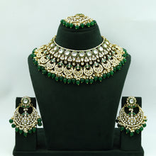 Round Neck Bridal Kundan Necklace Set 15917-28