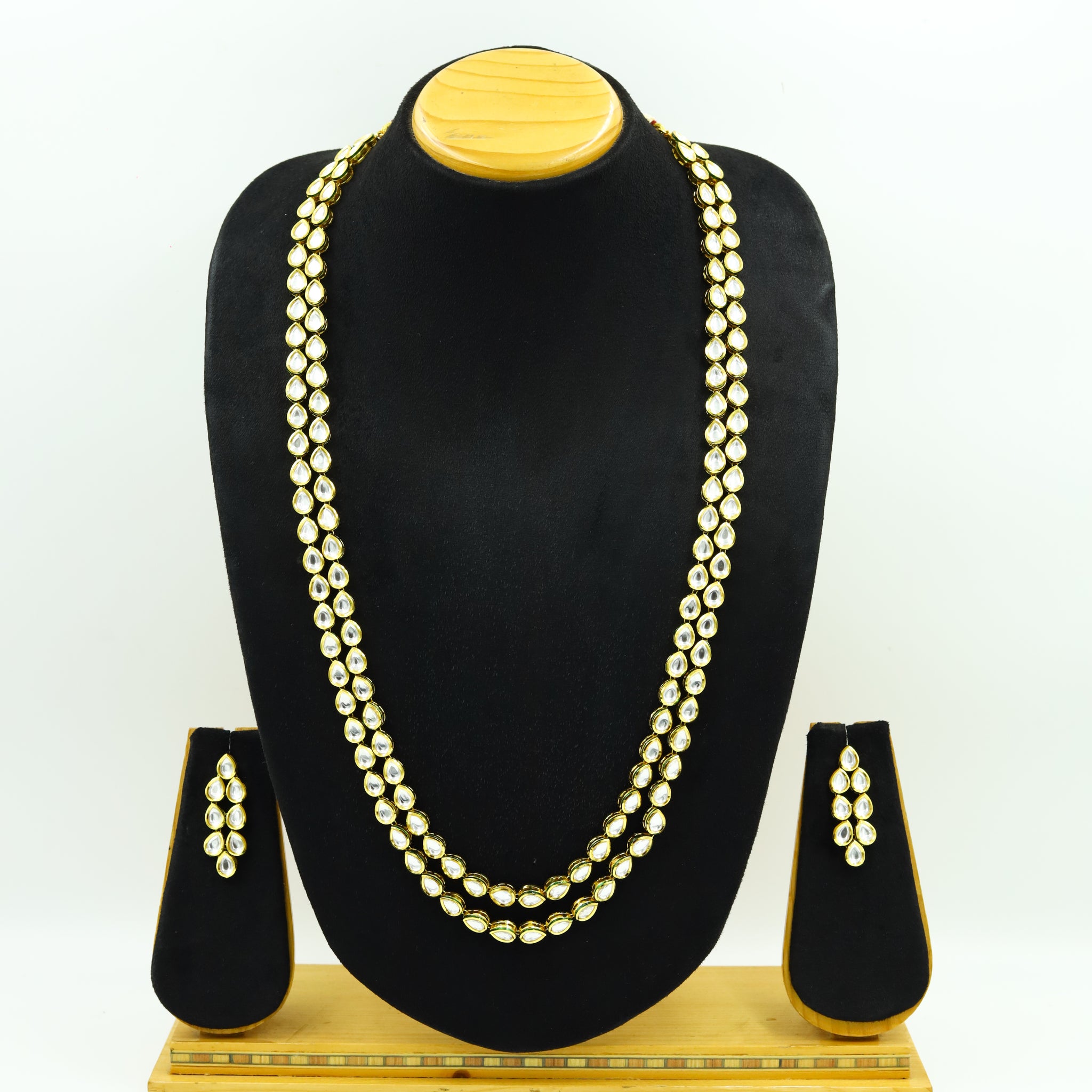 Long Neck Kundan Necklace Set 12189-28