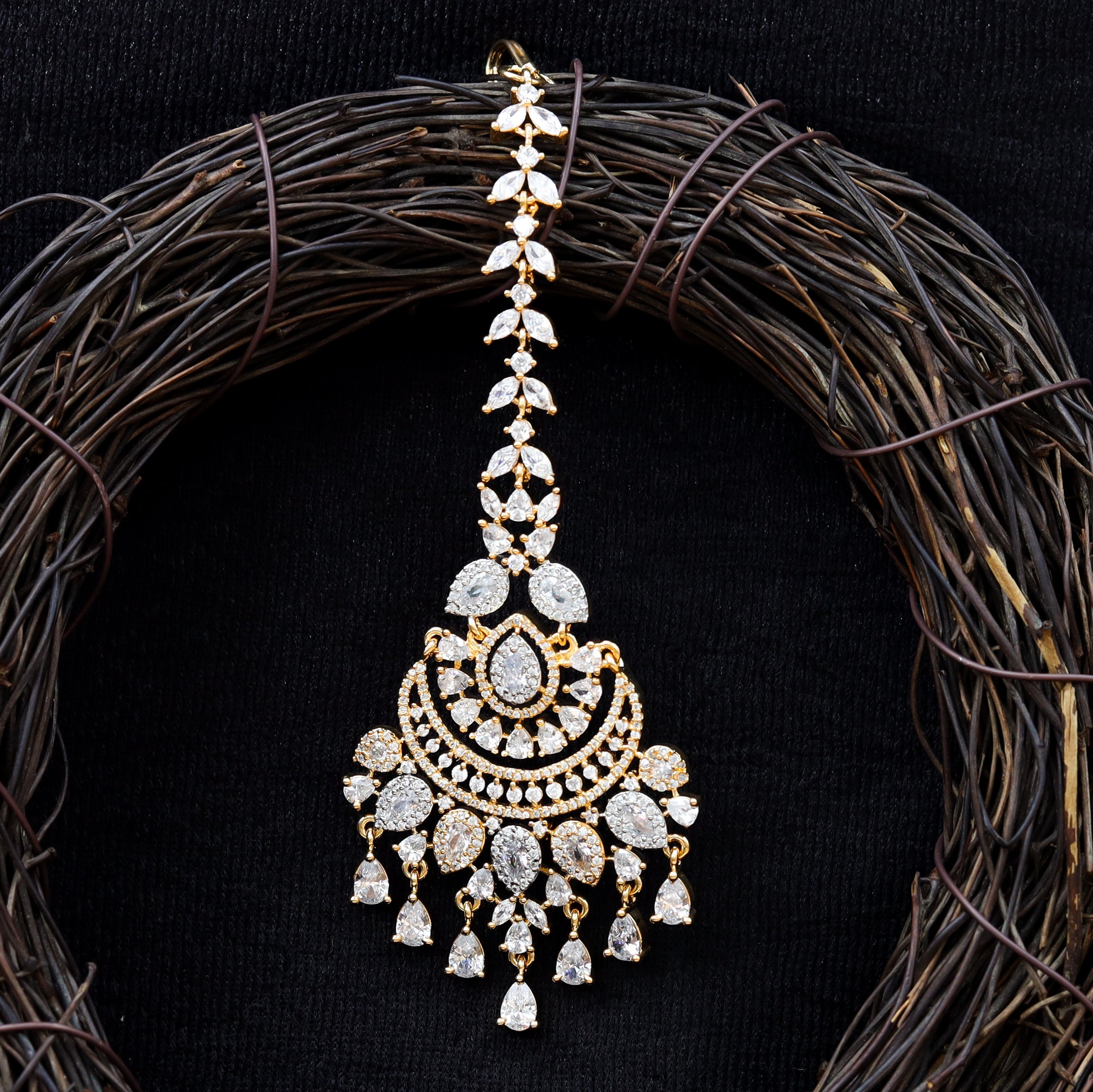 Buy Zircon AD Maang Tikka 10139 4 Online 7227139326005 Dazzles Jewellery