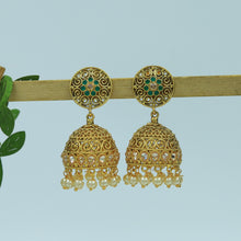 Elegant Green Color Gold Polish Jhumki 2825-6890
