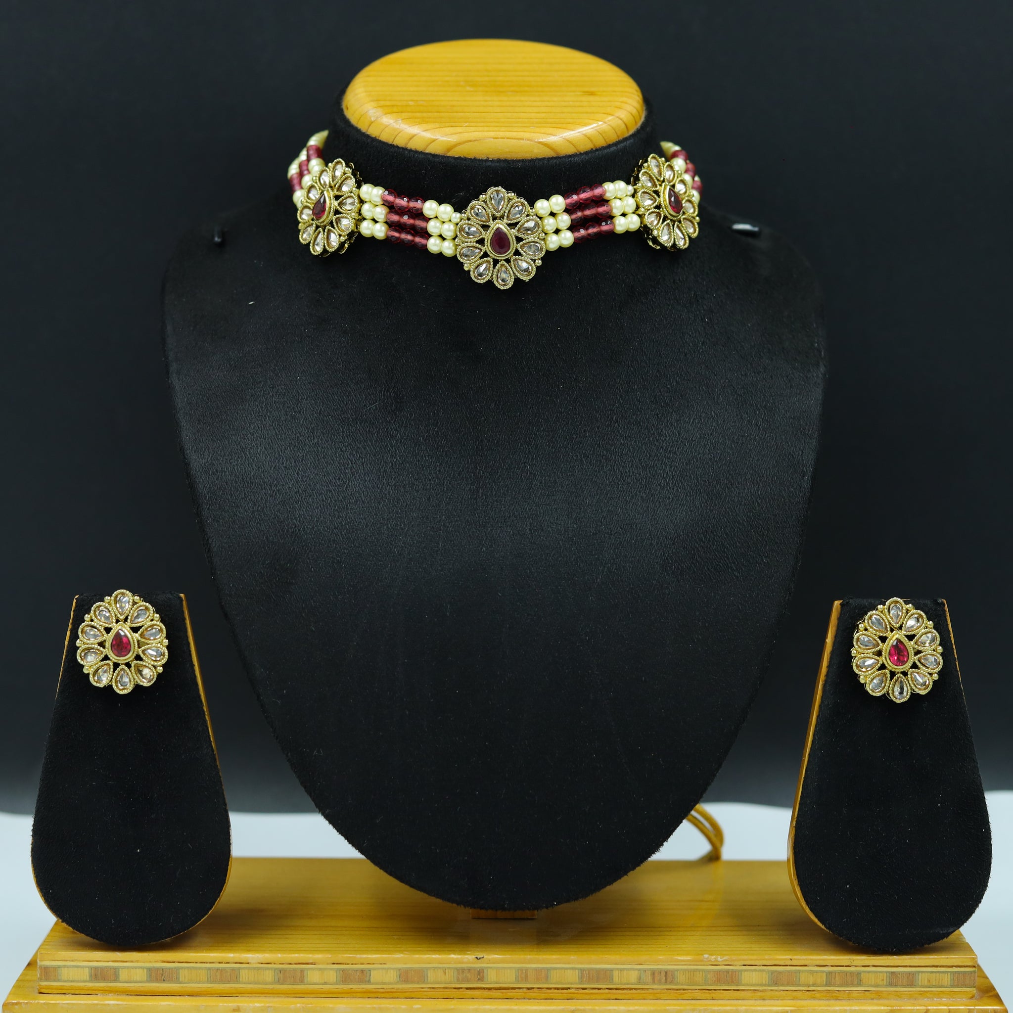 Ruby Antique Necklace Set 13451-0518