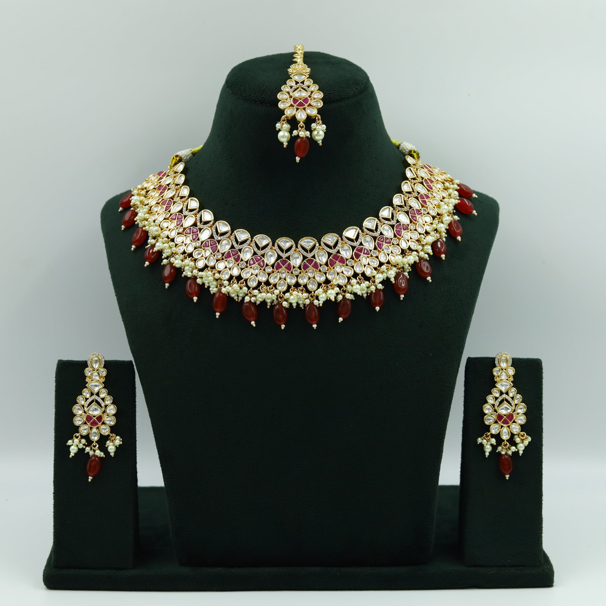 Round Neck Kundan Necklace Set 12177-28