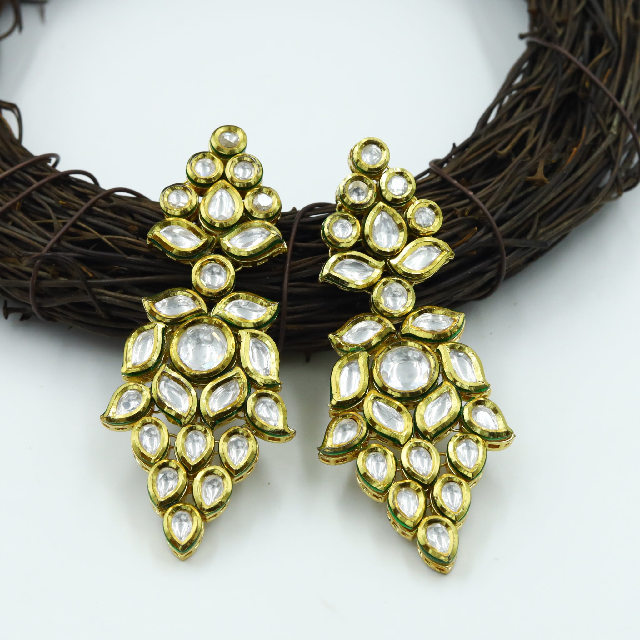 White Kundan Necklace Set 7520-1035