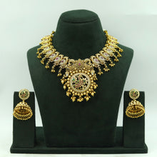 Round Neck Antique Gold Plated Necklace Set 16620-06