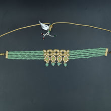 Mint Green Polki Choker Set 13800-0871