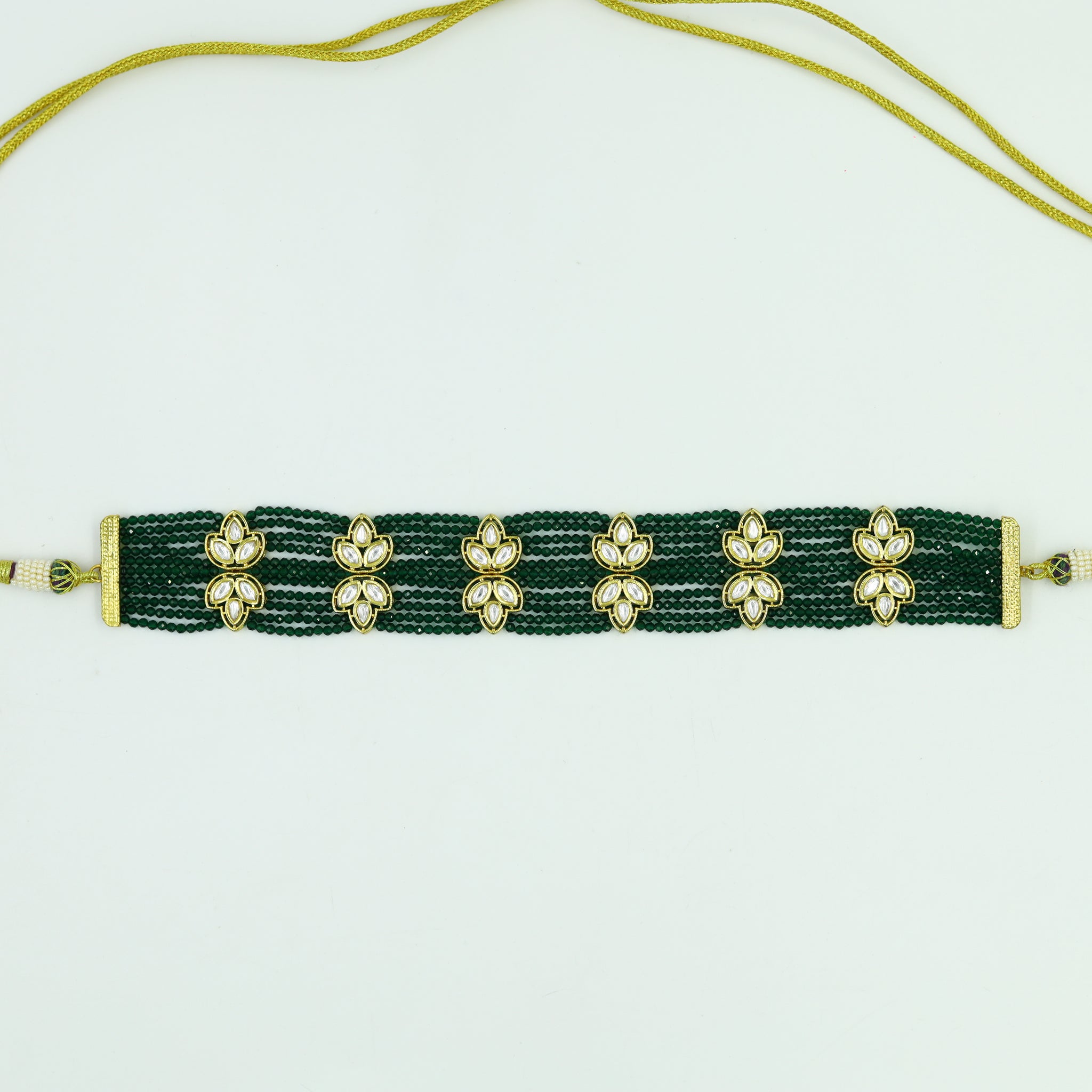 Green Kundan Necklace Set 19756-6940