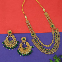 Round Neck Layered Gold Look Necklace Set 13551-28