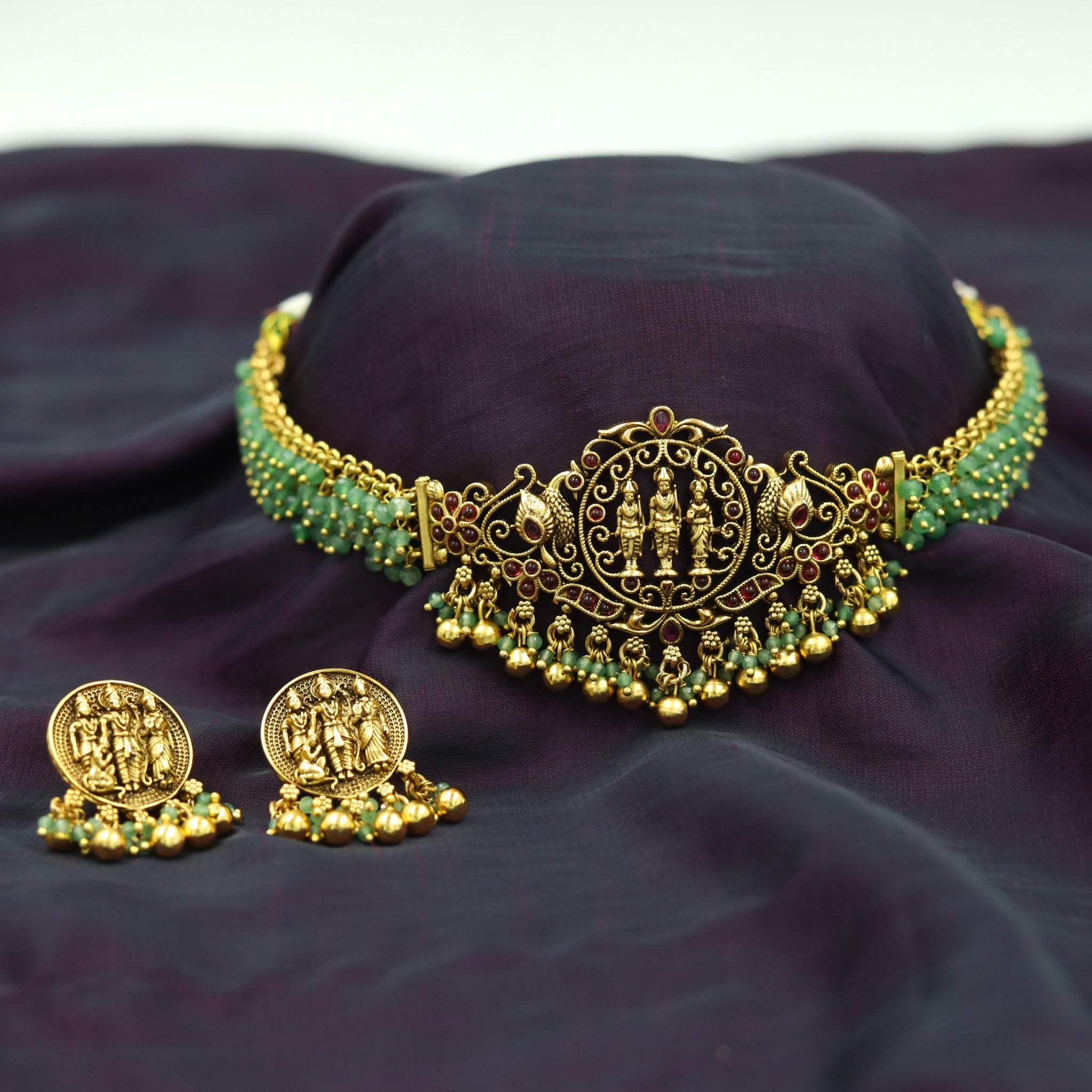 Choker Temple Necklace Set 16708-28