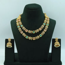 Round Neck Layered Gold Look Necklace Set 13553-28