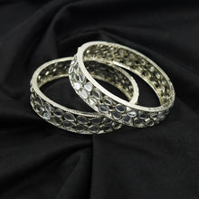 Silver Oxidized Bangles/Kada 7593-82