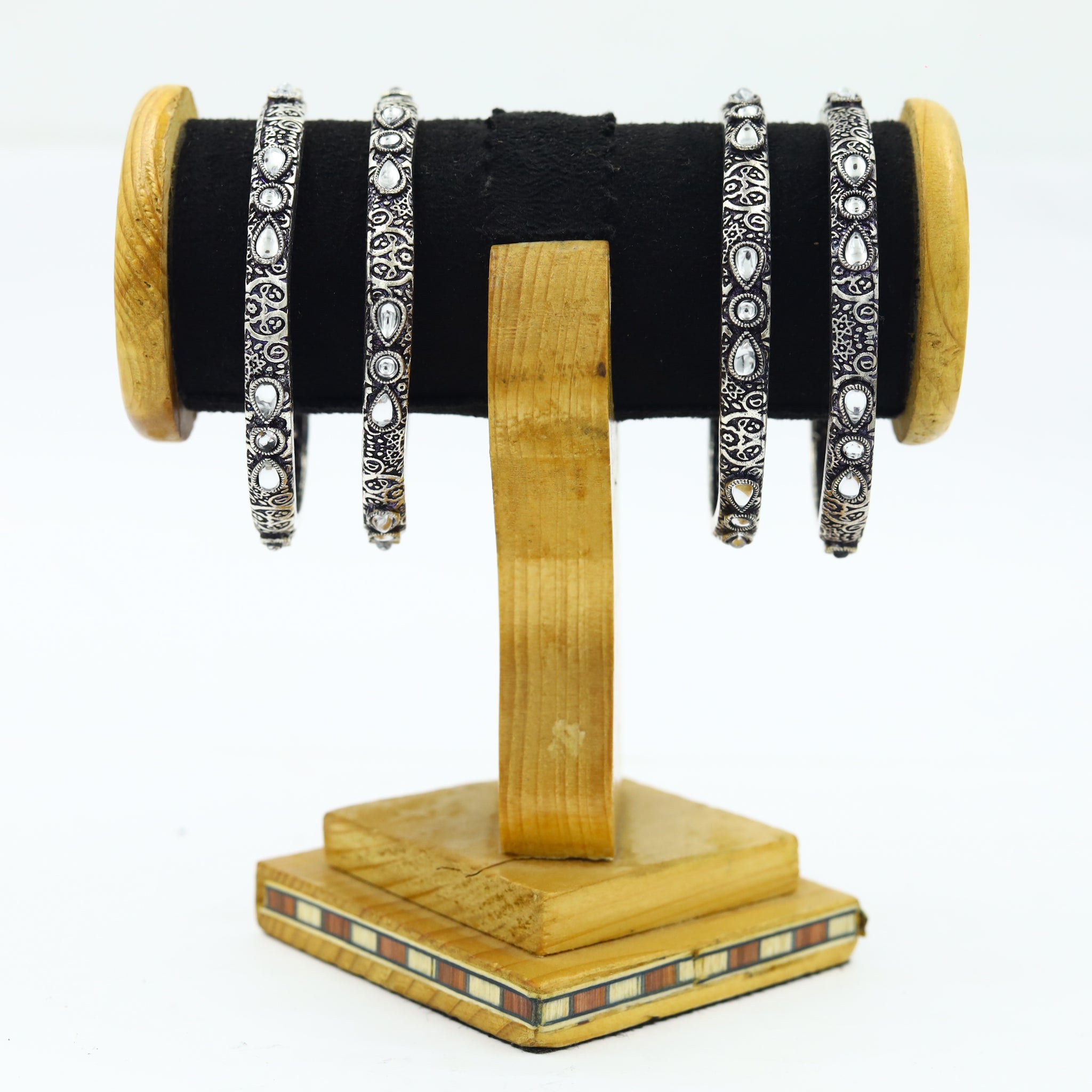 Silver Oxidized Bangles/Kada 13256-33