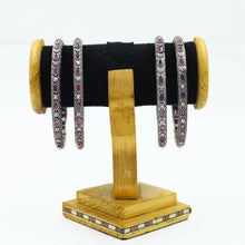 Silver Oxidized Bangles/Kada 12041-28