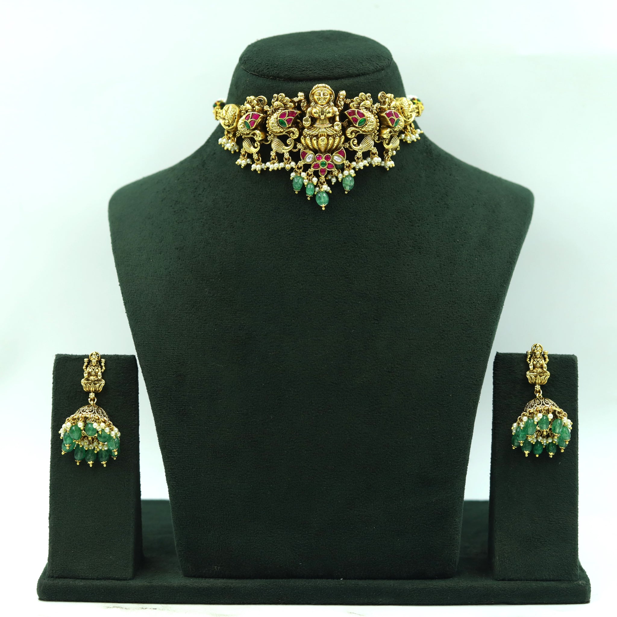 Choker Temple Necklace Set 16719-28