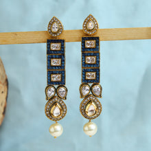 Blue Polki Long Earring 12492-8937