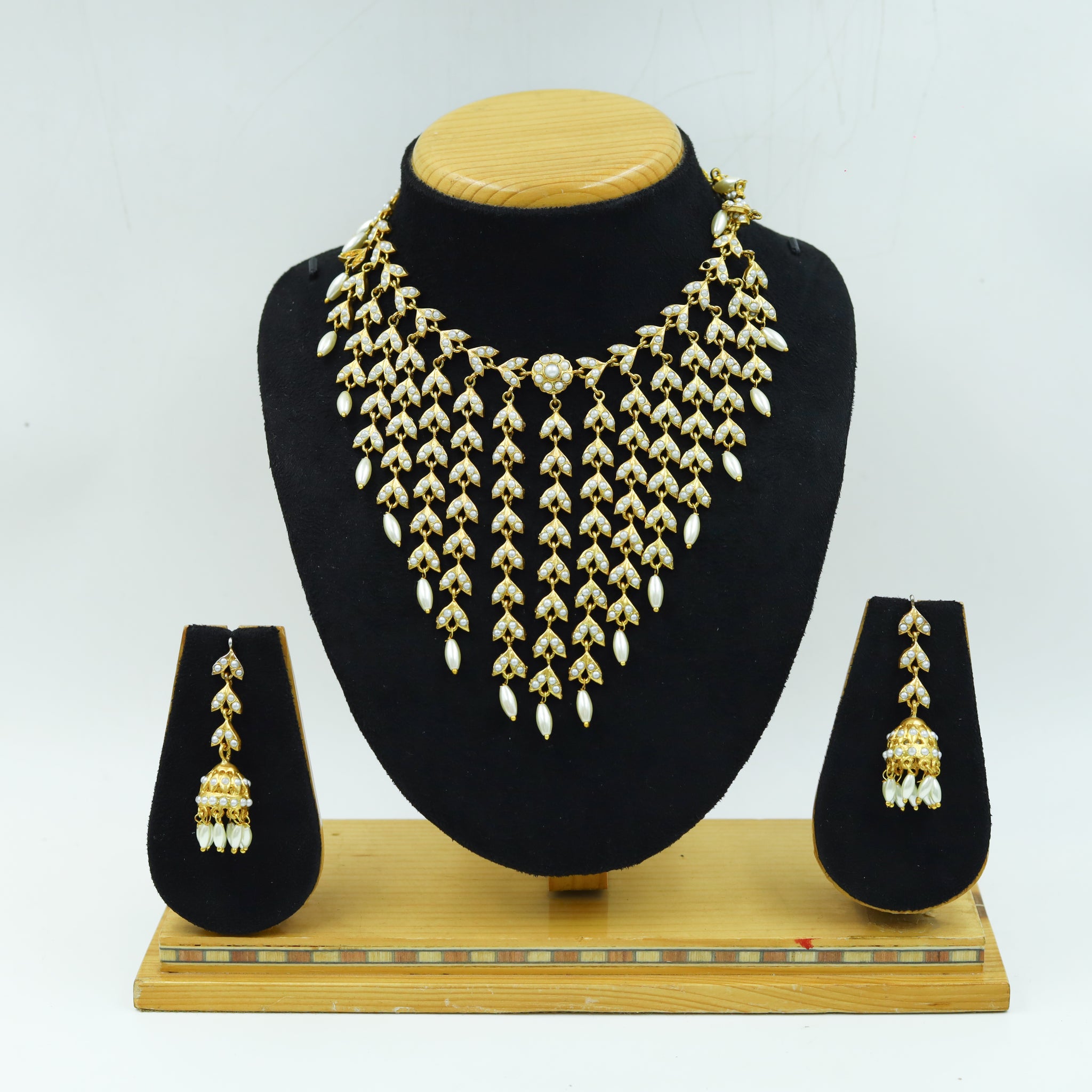 Round Neck Jadau Necklace Set 7774-65